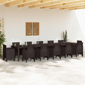 Gartentisch Braun Poly-Rattan 400 cm