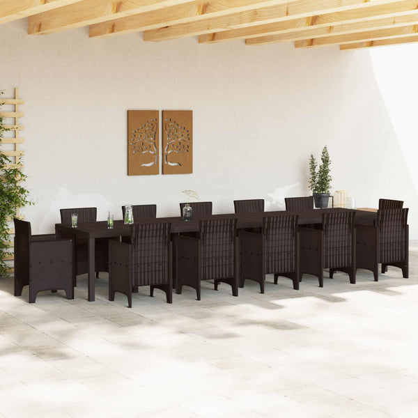 Gartentisch Braun Poly-Rattan 400 cm