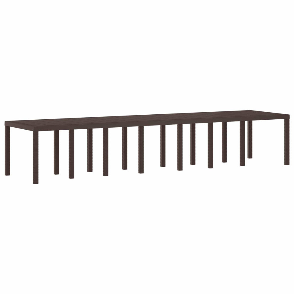 Gartentisch Braun Poly-Rattan 400 cm
