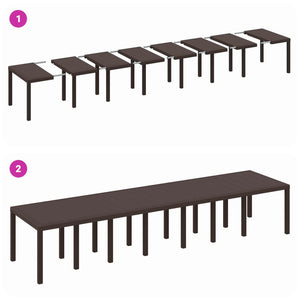 Gartentisch Braun Poly-Rattan 400 cm