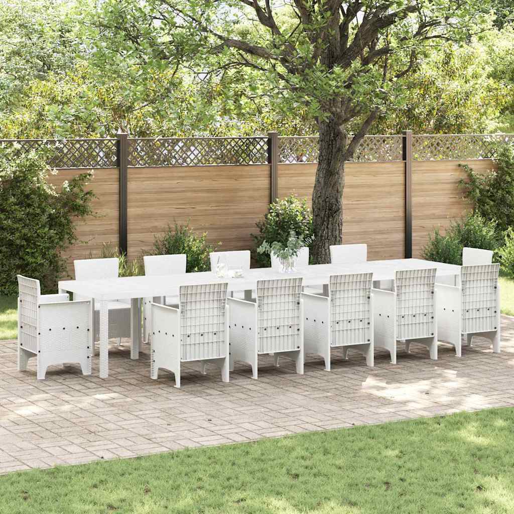 Weißer Poly-Rattan Gartentisch 400 cm