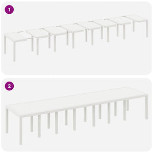 Weißer Poly-Rattan Gartentisch 400 cm