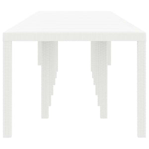 Weißer Poly-Rattan Gartentisch 400 cm