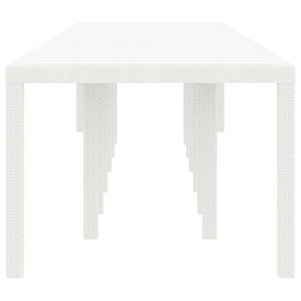 Weißer Poly-Rattan Gartentisch 400 cm