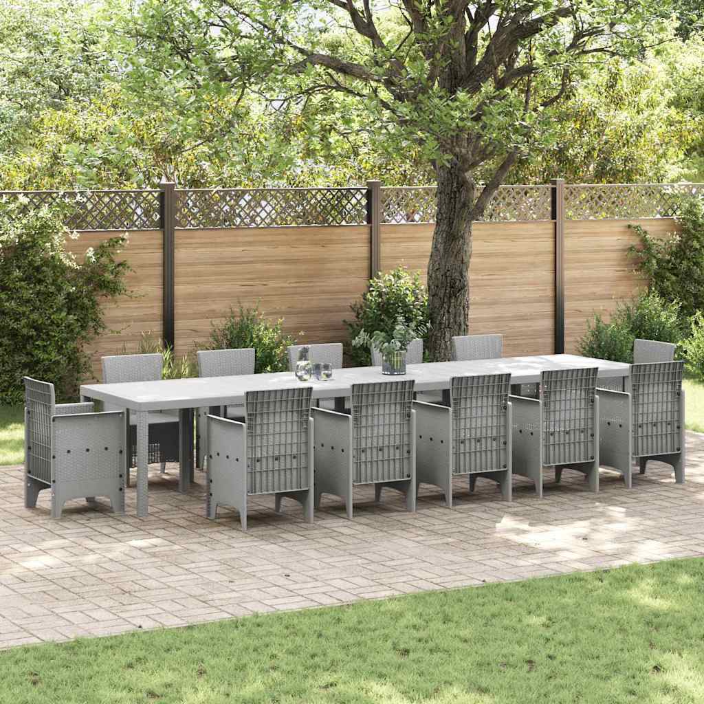 Hellgrauer Poly-Rattan Gartentisch 400 cm
