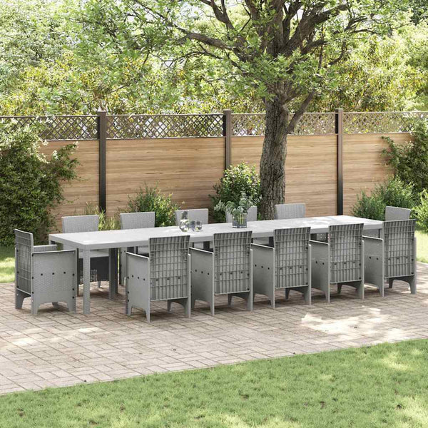 Hellgrauer Poly-Rattan Gartentisch 400 cm