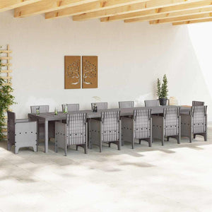 Hellgrauer Poly-Rattan Gartentisch 400 cm