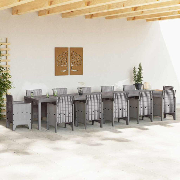 Hellgrauer Poly-Rattan Gartentisch 400 cm