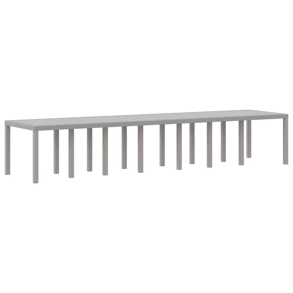Hellgrauer Poly-Rattan Gartentisch 400 cm