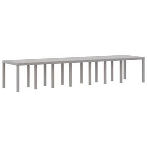 Hellgrauer Poly-Rattan Gartentisch 400 cm