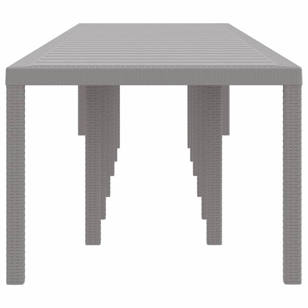 Hellgrauer Poly-Rattan Gartentisch 400 cm