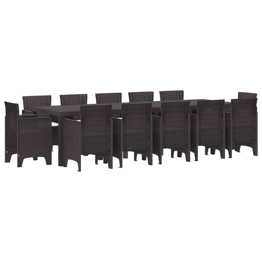 Garten Essgruppe Rattan Braun 13-teilig
