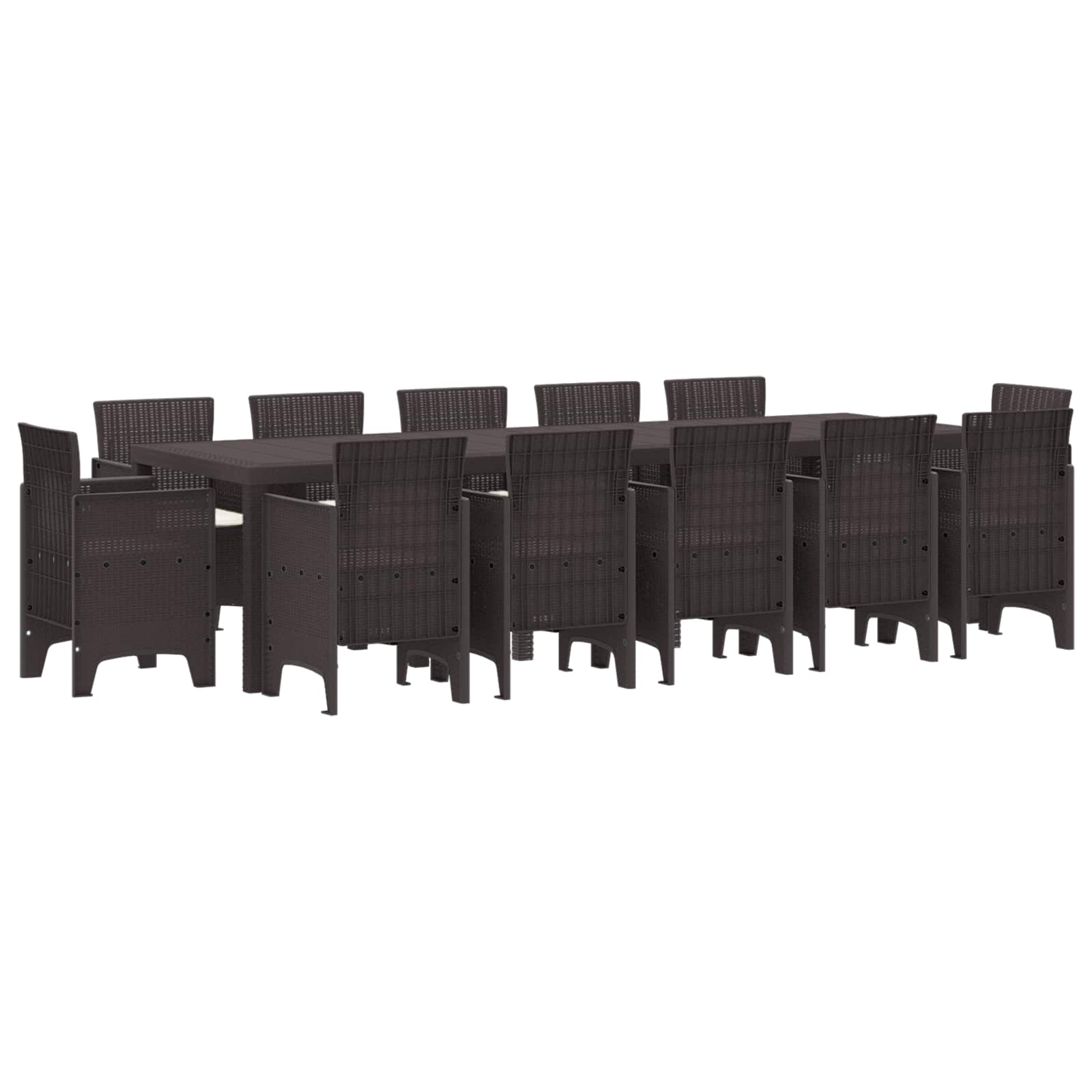 Garten Essgruppe Rattan Braun 13-teilig