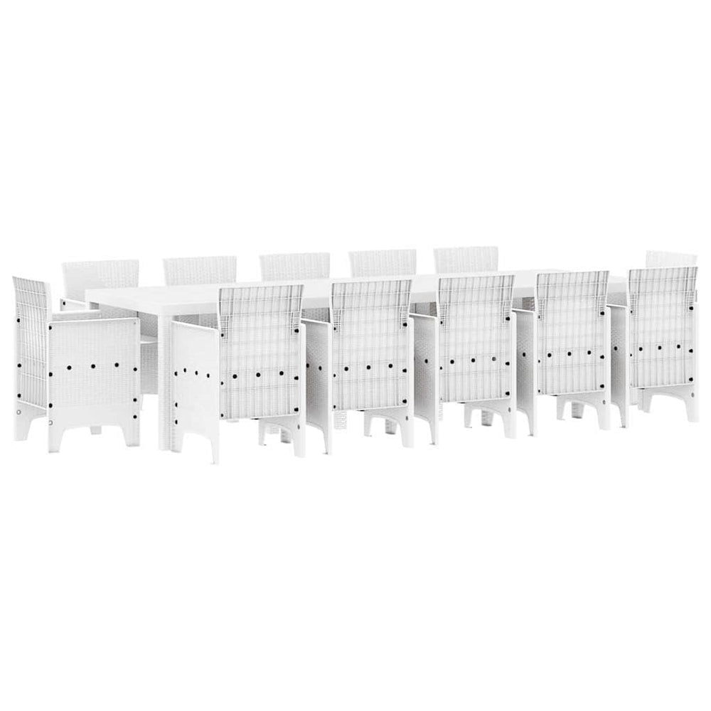 vidaXL Ensemble de salle à manger de jardin 13 pcs Résine tressée Blanc