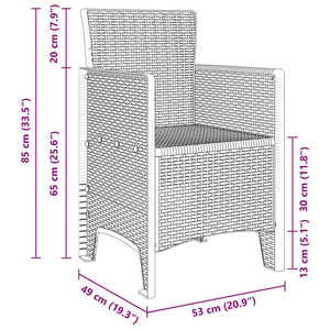Garten Essgruppe 13-teilig Weiß Poly Rattan