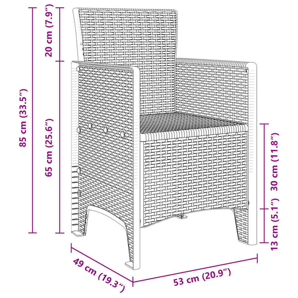 Garten Essgruppe 13-teilig Weiß Poly Rattan