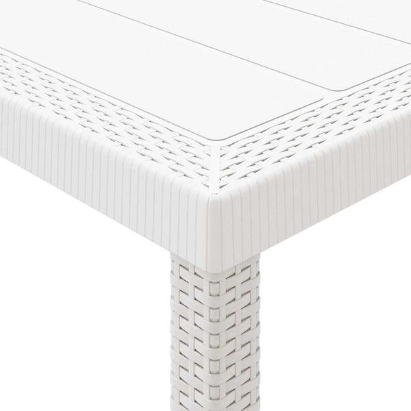 Garten Essgruppe 13-teilig Weiß Rattan