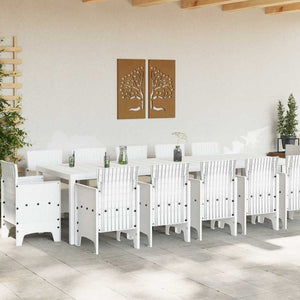Garten Essgruppe, 13-teilig, Weiß Poly Rattan