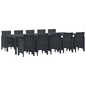 11-teilige Garten Essgruppe Anthrazit