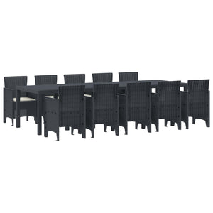 Garten Essgruppe 11-teilig Anthrazit Creme
