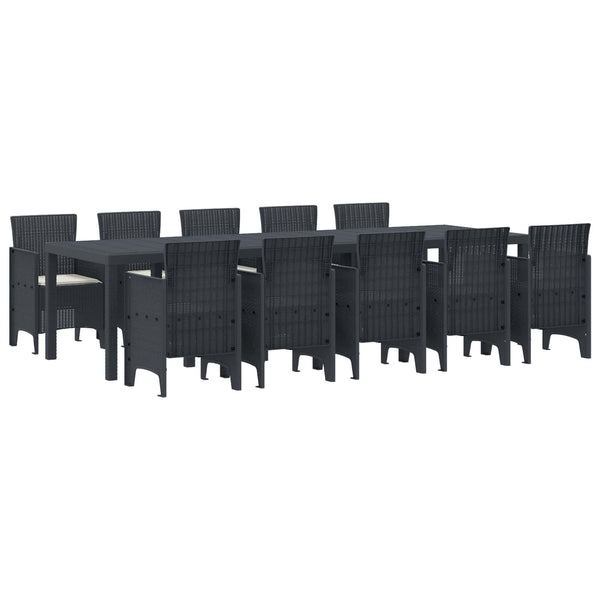Garten Essgruppe 11-teilig Anthrazit Creme