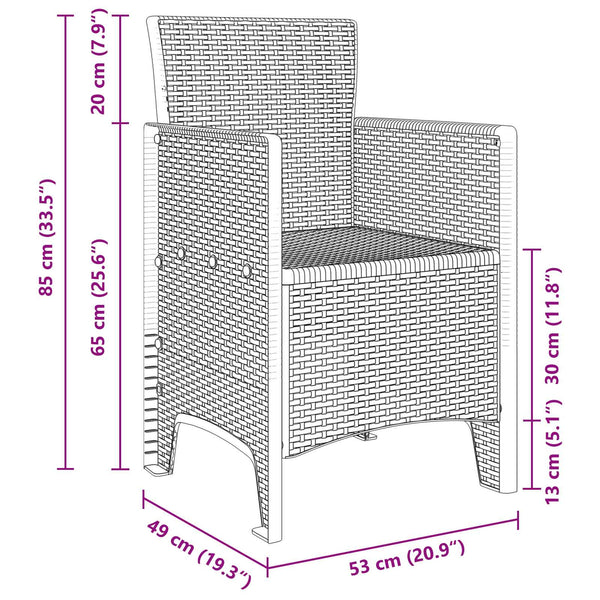 Garten Essgruppe 11-teilig Braun Rattan