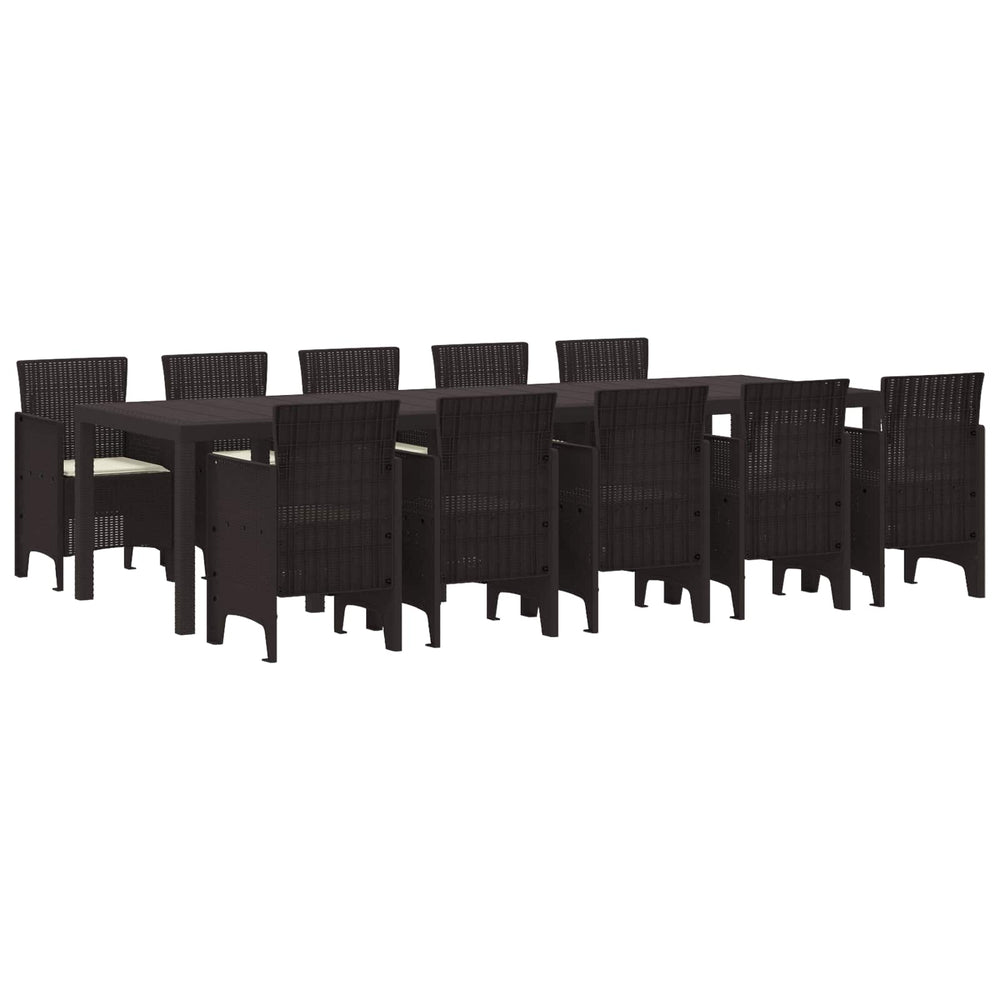 vidaXL Salon de jardin avec coussins 11 pcs Marron et crème Résine tressée