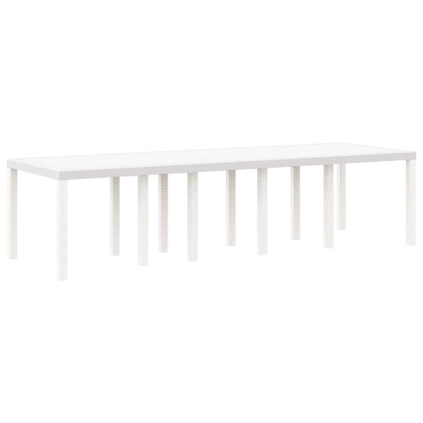 Garten Essgruppe 11-teilig Weiß Poly-Rattan