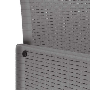 Garten Essgruppe Poly Rattan Hellgrau 11-teilig
