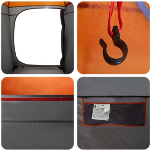 2-Personen Sofortzelt Grau/Orange