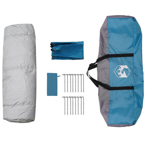 4-Personen Schnellmontagezelt mit Dach - Blau