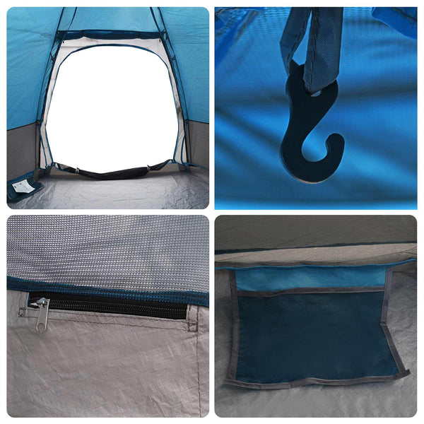 4-Personen Schnellmontagezelt mit Dach - Blau