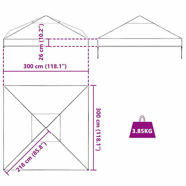 Pavillon Ersatzbezug Transparent PVC 300x300