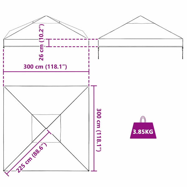 Pavillon Ersatzbezug Transparent PVC 300x300