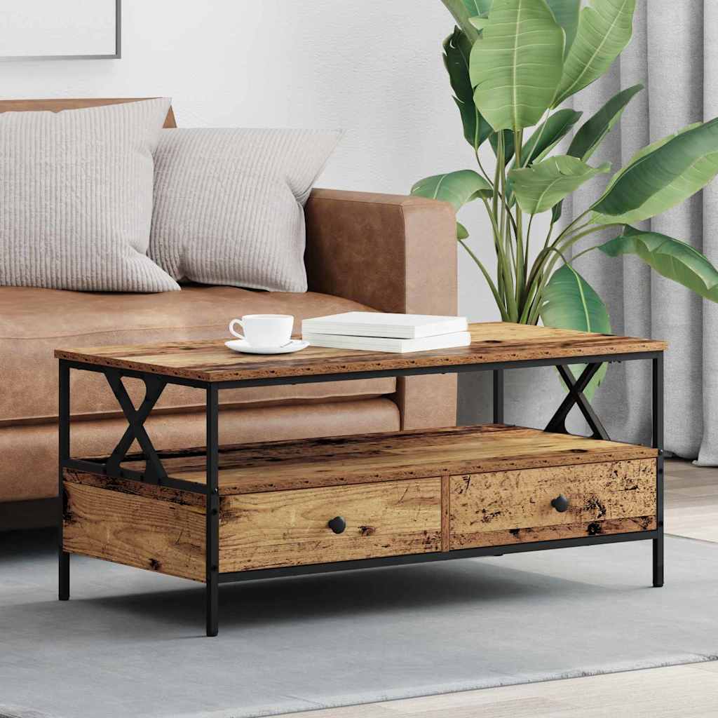 Couchtisch Altholz mit Schublade 100x51 cm