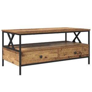 Couchtisch Altholz mit Schublade 100x51 cm