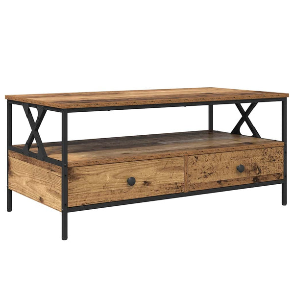 Couchtisch Altholz mit Schublade 100x51 cm