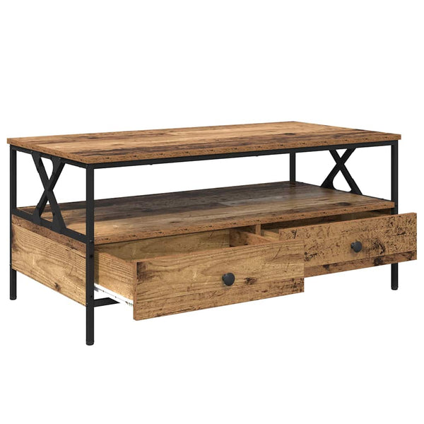 Couchtisch Altholz mit Schublade 100x51 cm
