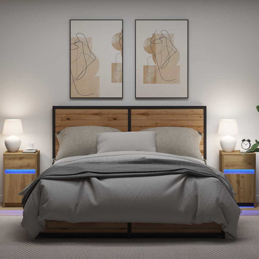 LED Nachttisch 2er-Set Artisan Eiche