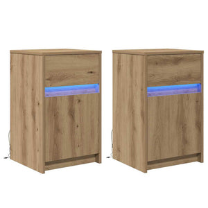 LED Nachttisch 2er-Set Artisan Eiche