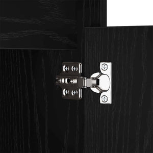 LED Nachttische Schwarz Eichenoptik, 2er-Set