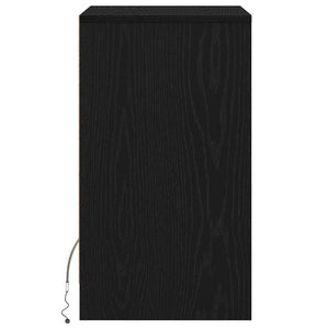 LED Nachttische Schwarz Eichenoptik, 2er-Set