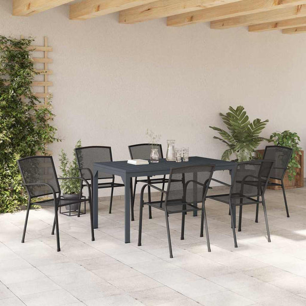 Garten Essgruppe 7-teilig Anthrazit