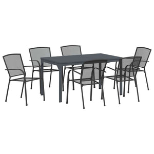 Garten Essgruppe 7-teilig Anthrazit