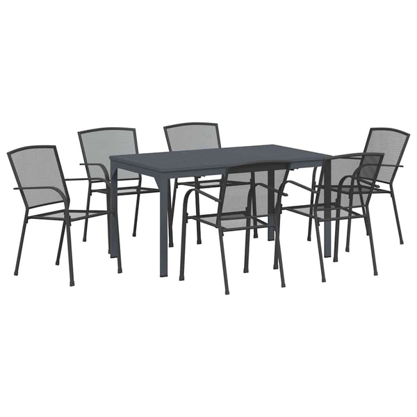 Garten Essgruppe 7-teilig Anthrazit