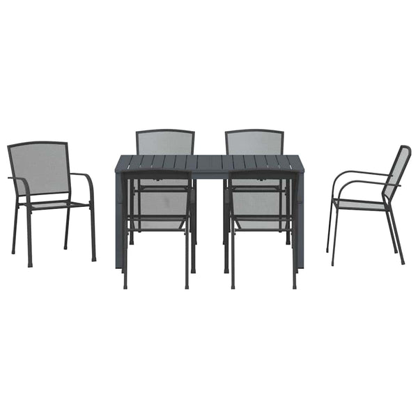 Garten Essgruppe 7-teilig Anthrazit