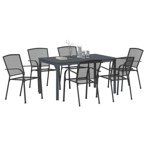 Garten Essgruppe 7-teilig Anthrazit