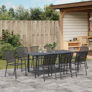 9-teilige Garten Essgruppe Anthrazit