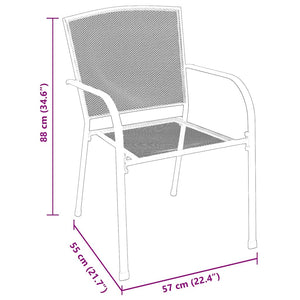 9-teilige Garten Essgruppe Anthrazit