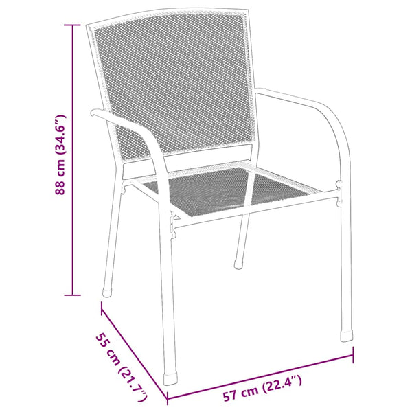9-teilige Garten Essgruppe Anthrazit